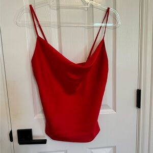 Elegant Red Cowl Neck Camisole Top
